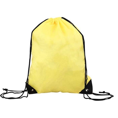 Сумка желтое 80Gsm Drawstring полипропилена 32*42cm не сплетенная для покупок