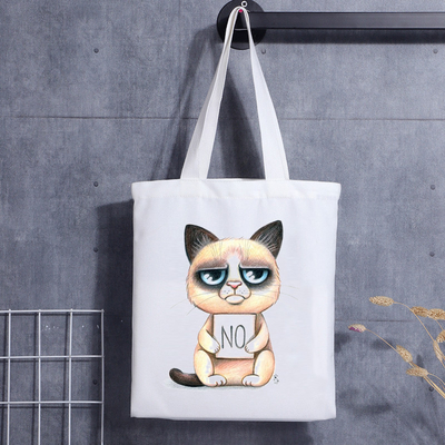 Изготовленная на заказ сумка Tote холста плеча пробела стороны кота сумки подарка собаки с сумкой логотипа