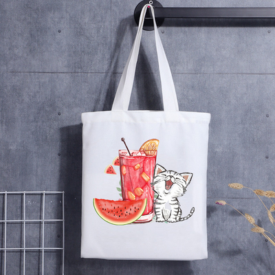 Изготовленная на заказ сумка Tote холста плеча пробела стороны кота сумки подарка собаки с сумкой логотипа