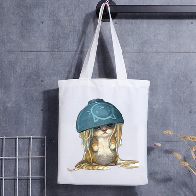 Изготовленная на заказ сумка Tote холста плеча пробела стороны кота сумки подарка собаки с сумкой логотипа